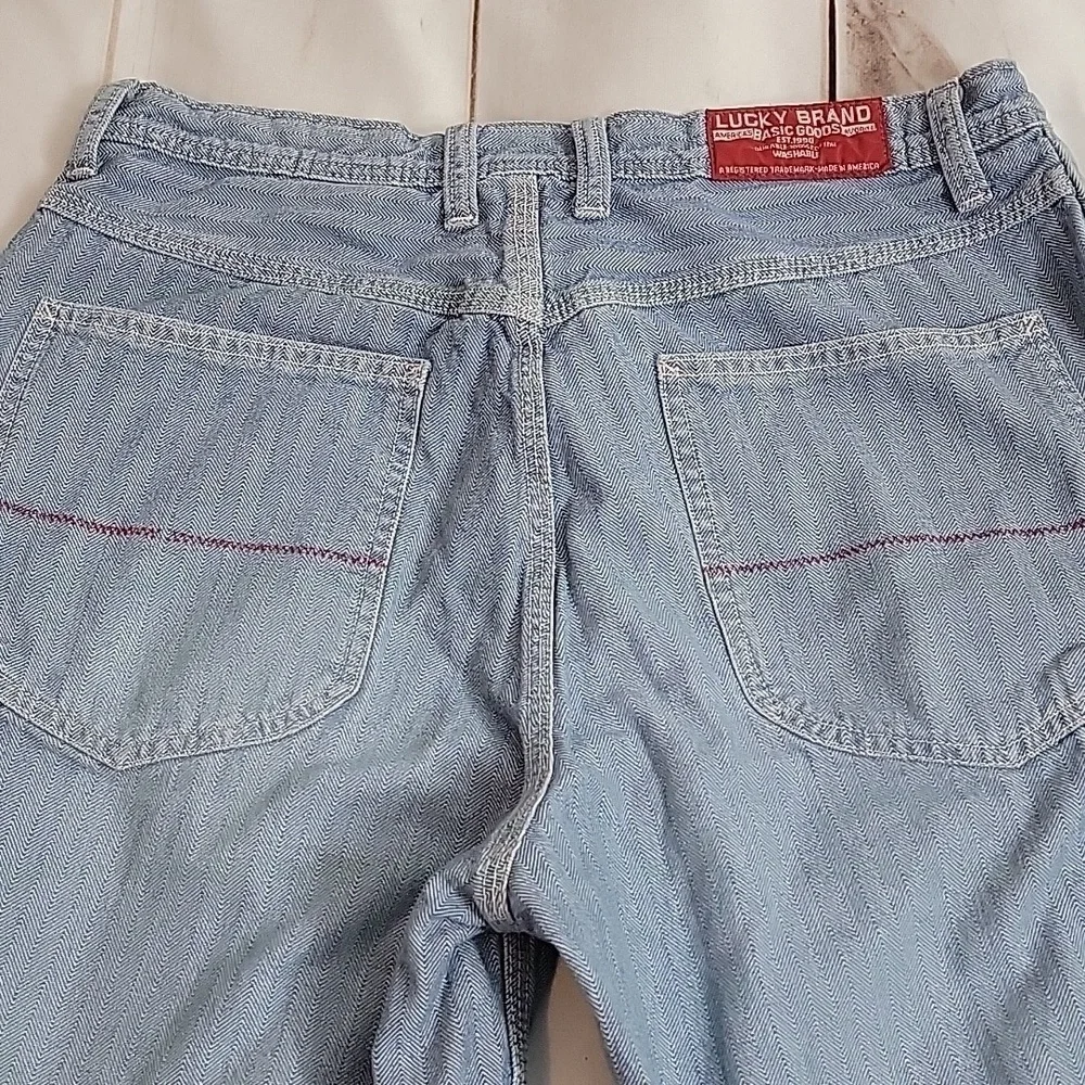 Lucky Brand Mens Carpenter Style Denim Jean Shorts Made in the USA Light Wash 33